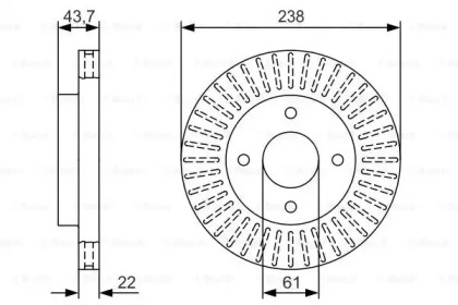 Тормозной диск BOSCH для NISSAN MICRA III (K12) 1.4 16V
