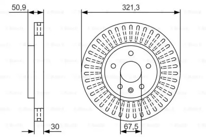 Тормозной диск BOSCH для CHEVROLET MALIBU (V300) 2.4