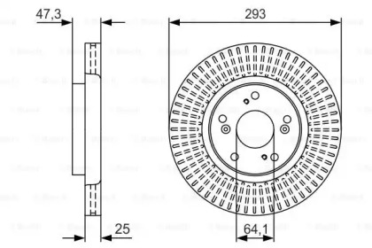 Дисковой тормозной механизм BOSCH для HONDA CIVIC IX (FK) 1.6 i-DTEC (FK3)