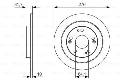 Тормозной диск BOSCH для HONDA CIVIC IX (FK) 1.4 i-VTEC (FK1)