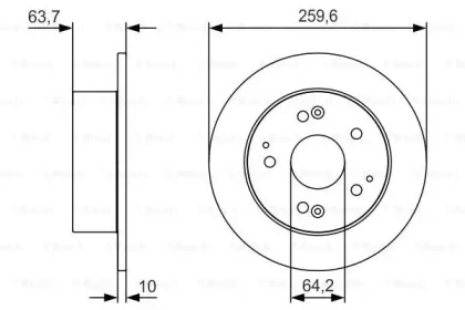 Тормозной диск BOSCH для HONDA ACCORD VI Hatchback (CH, CL) 2.0 (CH7)
