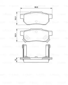 Тормозные колодки BOSCH для HONDA JAZZ II (GD_, GE3, GE2) 1.3 (GD1)
