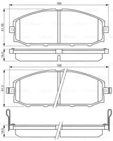 Дисковой тормозной механизм BOSCH для NISSAN PATROL GR V Wagon (Y61) 2.8 TDiC (Y61)
