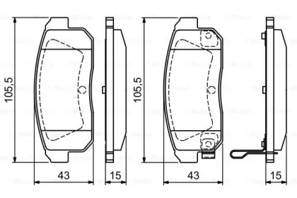 Тормозные колодки BOSCH для NISSAN PRIMERA Hatchback (P12) 1.8