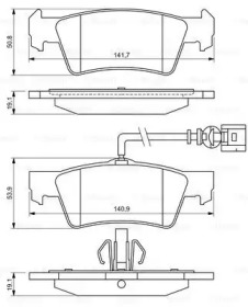 Дисковой тормозной механизм BOSCH для VW MULTIVAN V (7HM, 7HN, 7HF, 7EF, 7EM, 7EN) 1.9 TDI
