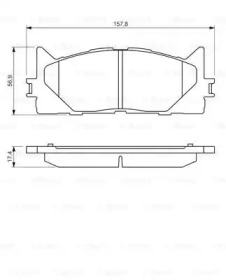 Тормозные колодки BOSCH для TOYOTA CAMRY седан (_V4_) 2.4 (ACV40)