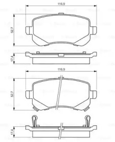 Тормозные колодки BOSCH для DODGE JOURNEY 2.4 ECO+