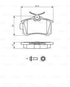 Дисковой тормозной механизм BOSCH для PEUGEOT 405 I (15B) 1.9 SPort MI-16 4x4