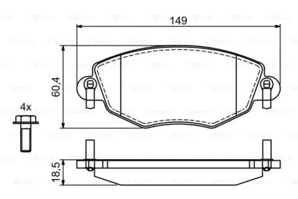 Дисковой тормозной механизм BOSCH для JAGUAR X-TYPE Estate (X400) 2.0 D