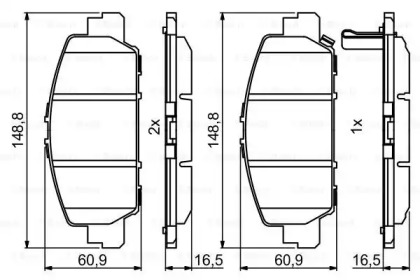Дисковой тормозной механизм BOSCH для HONDA HR-V (RU) 1.6 i-DTEC (RU8)