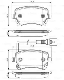 Дисковой тормозной механизм BOSCH для VW TRANSPORTER VI c бортовой платформой/ходовая часть (SFD, SFE 2.0 TDI