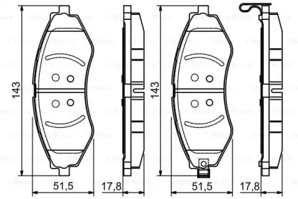 Тормозные колодки BOSCH для CHEVROLET NUBIRA седан 2.0 D