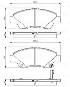 Тормозные колодки BOSCH для HONDA INSIGHT (ZE_) 1.3 Hybrid (ZE28, ZE2)