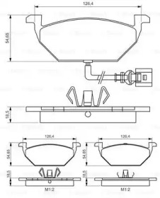 Дисковой тормозной механизм BOSCH для VW BORA Variant (1J6) 1.4 16V