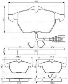Дисковой тормозной механизм BOSCH для VW BORA Variant (1J6) 1.4 16V
