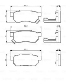 Тормозные колодки BOSCH для HONDA PRELUDE III (BA) 2.0 i EX 16V (BA2)