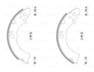 Барабанный тормозной механизм BOSCH для NISSAN SUNNY I (B11) 1.7 D