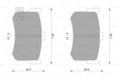 Тормозные колодки BOSCH для HONDA LEGEND I купе (KA_) 2.7 i 24V (KA3)