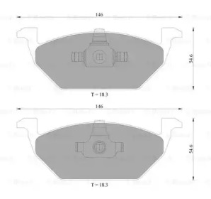 Тормозные колодки BOSCH для VW POLO (6R, 6C) 1.4 BiFuel