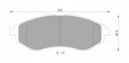 Тормозные колодки BOSCH для CHEVROLET KALOS 1.2