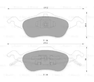 Тормозные колодки BOSCH для FORD FOCUS седан (DFW) 1.8 16V