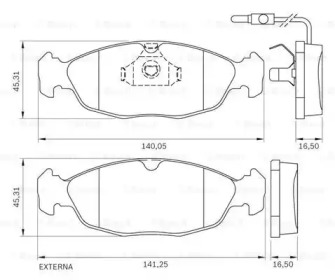 Дисковой тормозной механизм BOSCH для PEUGEOT 306 Кабриолет (7D, N3, N5) 1.8 16V