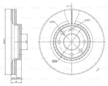 Тормозной диск BOSCH для NISSAN KUBISTAR (X76) 1.5 dCi