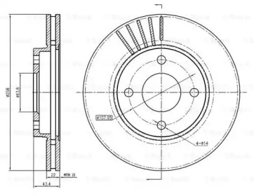 Тормозной диск BOSCH для FORD FOCUS седан (DFW) 1.8 16V