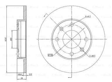 Дисковой тормозной механизм BOSCH для PEUGEOT 205 I (741A/C) 1.7 Diesel
