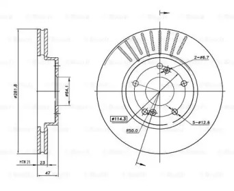 Тормозной диск BOSCH для HONDA ACCORD VI купе (CG) 3.0 V6 24V (CG2)