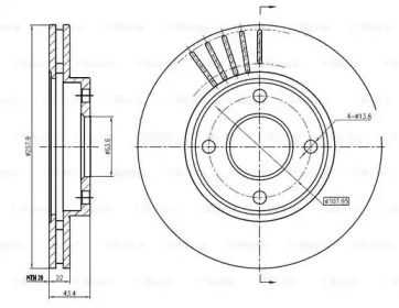 Тормозной диск BOSCH для FORD FOCUS седан (DFW) 1.8 16V