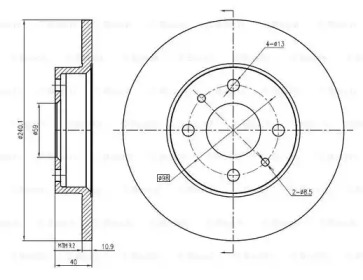 Тормозной диск BOSCH для ALFA ROMEO 146 (930_) 1.7 i.e. 16V (930.B1)