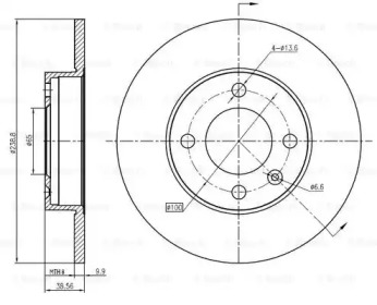 Тормозной диск BOSCH для VW GOLF II (19E, 1G1) 1.8 GTI 16V