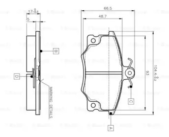 Тормозные колодки BOSCH для ALFA ROMEO 146 (930_) 1.7 i.e. 16V (930.B1)