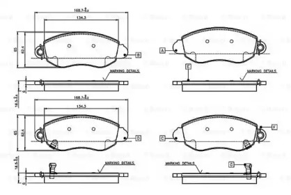 Тормозные колодки BOSCH для FORD TRANSIT c бортовой платформой/ходовая часть (FM_ _, FN_ _) 2.0 DI (F_E_, F_F_)