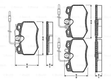 Тормозные колодки BOSCH для PEUGEOT 205 I (741A/C) 1.7 Diesel