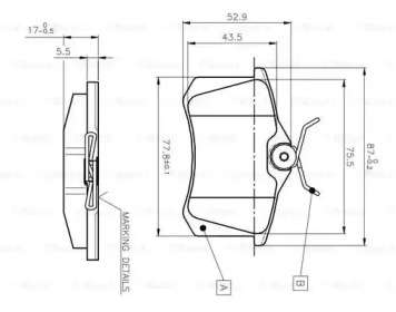Дисковой тормозной механизм BOSCH для VW POLO (6R, 6C) 1.8 GTI