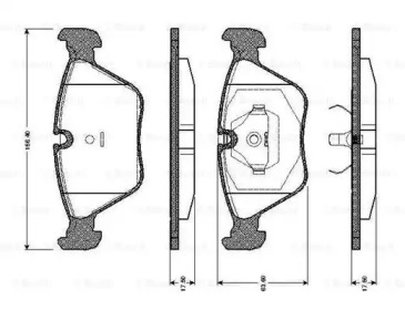 Тормозные колодки BOSCH для JAGUAR XJ (XJ40, XJ81) 6 3.2 24V