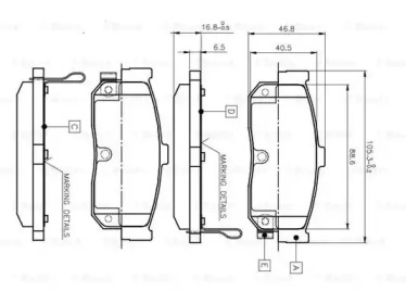 Дисковой тормозной механизм BOSCH для NISSAN ALMERA I (N15) 2.0 D