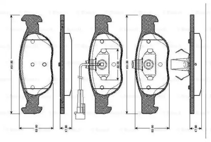 Дисковой тормозной механизм BOSCH для ALFA ROMEO 146 (930_) 1.9 TD (930.B4A)