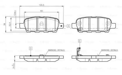 Дисковой тормозной механизм BOSCH для NISSAN LEAF (ZE0) Electric