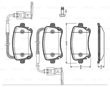 Дисковой тормозной механизм BOSCH для VW MULTIVAN V (7HM, 7HN, 7HF, 7EF, 7EM, 7EN) 1.9 TDI