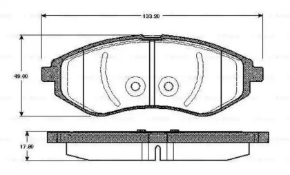 Тормозные колодки BOSCH для CHEVROLET KALOS 1.2
