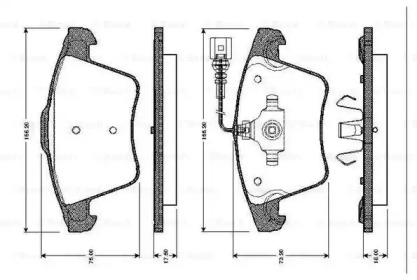 Дисковой тормозной механизм BOSCH для VW MULTIVAN V (7HM, 7HN, 7HF, 7EF, 7EM, 7EN) 1.9 TDI
