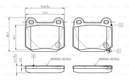 Дисковой тормозной механизм BOSCH для SUBARU IMPREZA седан (GD) 2.0 WRX STi AWD (GDB)