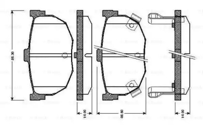 Дисковой тормозной механизм BOSCH для NISSAN BLUEBIRD (U11) 1.8 Turbo
