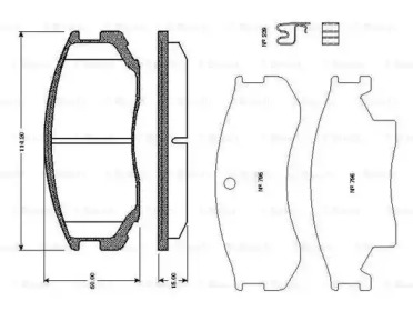 Тормозные колодки BOSCH для MITSUBISHI LANCER V (CB_A, CD_A, CE_A) 1.3 (CB1A)