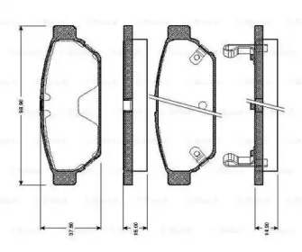 Тормозные колодки BOSCH для MITSUBISHI LANCER V (CB_A, CD_A, CE_A) 1.3 (CB1A)