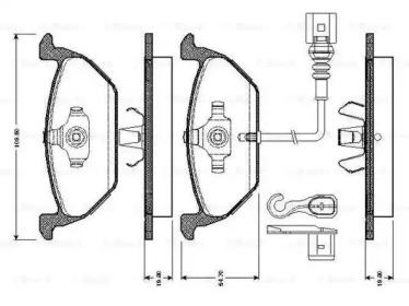 Тормозные колодки BOSCH для VW GOLF VI (5K1) 1.6