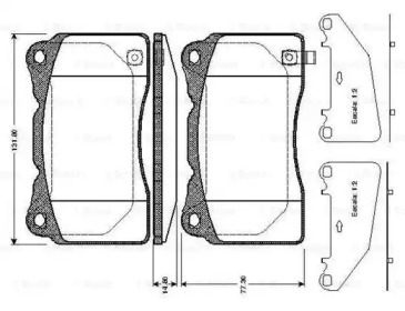 Дисковой тормозной механизм BOSCH для SUBARU IMPREZA седан (GD) 2.0 WRX STi AWD (GDB)